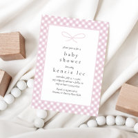 Baby shower simple moderne en bois rose
