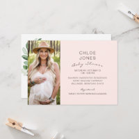 Baby shower simple moderne photo Champagne Rose