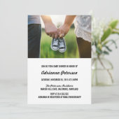 Invitation Baby shower simple moderne photo en couple (Debout devant)