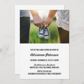 Invitation Baby shower simple moderne photo en couple (Devant / Derrière)
