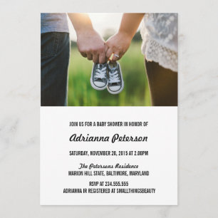 Invitation Baby shower simple moderne photo en couple