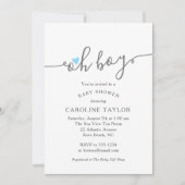 Invitation Baby shower simple Oh Boy (Devant)