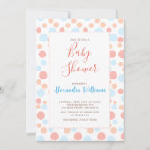 Invitation Baby shower simple Points colorés personnalisés (Devant)