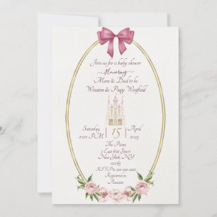 Invitation baby shower simple Princess