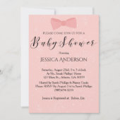 Invitation Baby shower Simplement Rose Bow (Devant)