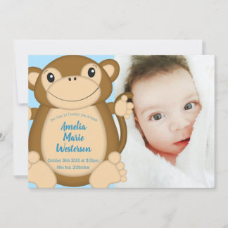 Invitation Baby shower singe bleu