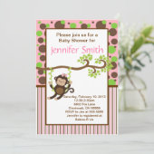 Invitation Baby shower - Singe de la jungle (Debout devant)
