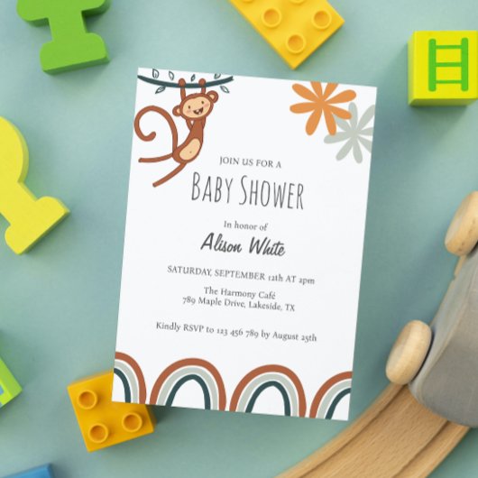 Invitation Baby shower Singe mignon