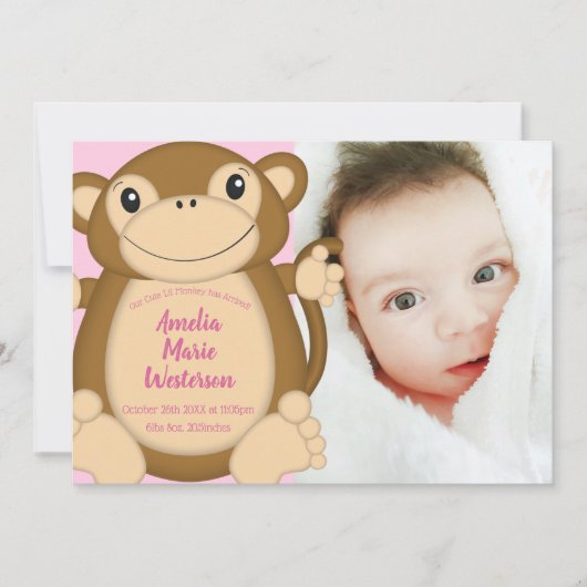 Invitation Baby shower singe rose (Devant)