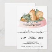 Invitation Baby-Shower Singe Tropical (Devant / Derrière)