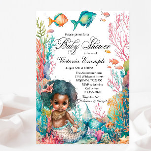 Invitation Baby Shower Sirène Afro