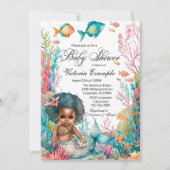 Invitation Baby Shower Sirène Afro (Devant)