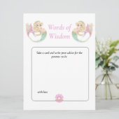 Invitation Baby shower Sirène. Rose sage pois blancs (Debout devant)