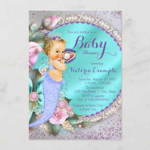 Invitation Baby Shower Sirène Sous L'Océan