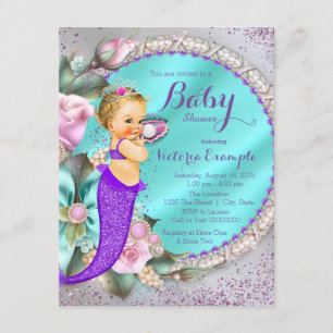 Invitation Baby Shower Sirène Sous L'Océan