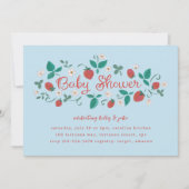 Invitation Baby shower Sky Blue de fraises (Devant)