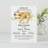 Invitation Baby Shower Sloth Rustique (Debout devant)