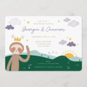 Invitation Baby Shower Sloth Slumberkins (Devant)