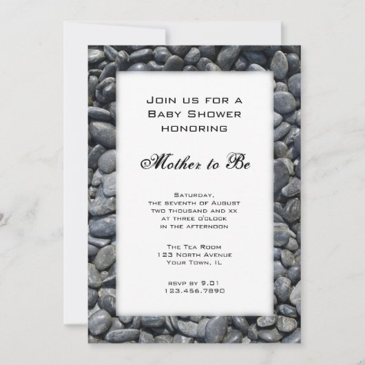 Invitation Baby shower Smooth Pebbles (Devant)