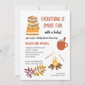 Invitation Baby shower Smore Campfire Marshmallow (Devant)