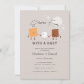 Invitation Baby shower S'more Fun Campfire (Devant)