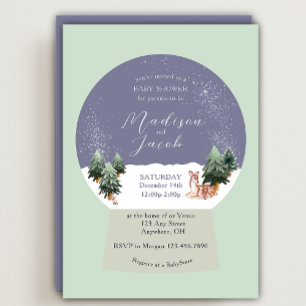 Invitation Baby shower Snowglobe d'hiver