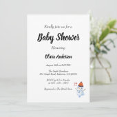 Invitation Baby shower Snowman Boho (Debout devant)
