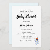 Invitation Baby shower Snowman Boho (Devant / Derrière)