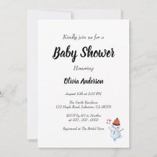 Invitation Baby shower Snowman Boho