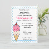 Invitation Baby shower social de la glace (Debout devant)