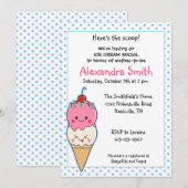 Invitation Baby shower social de la glace (Devant / Derrière)