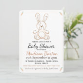 Invitation Baby shower Soft Toy Bunny & Carrots (Debout devant)