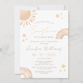 Invitation Baby shower solaire Boho Sun et Rainbow (Devant)