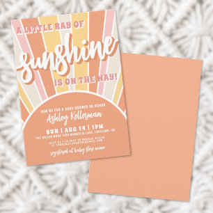 Invitation Baby shower solaire Super Sunshine Retro