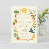 Invitation Baby shower solaire Whimsical (Debout devant)