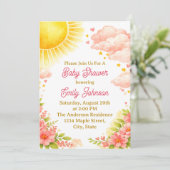 Invitation Baby shower soleil (Debout devant)