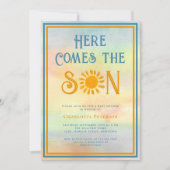 Invitation Baby shower Soleil Venez Ici Le Fils (Devant)