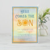 Invitation Baby shower Soleil Venez Ici Le Fils (Debout devant)