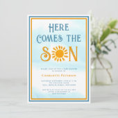Invitation Baby shower Soleil Venez Ici Le Fils (Debout devant)