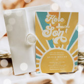 Invitation Baby shower Soleil Venez Ici Le Son Blue Rays