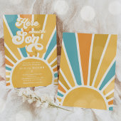 Invitation Baby shower Soleil Venez Ici Le Son Blue Rays