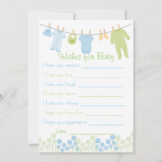 Invitation Baby shower Souhaits Pour Baby Game (Devant)