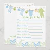 Invitation Baby shower Souhaits Pour Baby Game (Devant / Derrière)