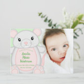 Invitation Baby shower souris (Debout devant)