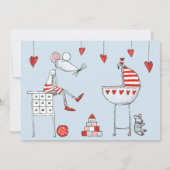 Invitation Baby shower souris et berceau (Dos)