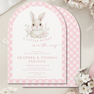 Invitation Baby shower sous le signe de l'arche à carreaux ro