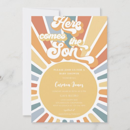 Invitation Baby Shower sous le Soleil (Devant)