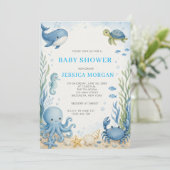 Invitation Baby Shower Sous Les Mers (Debout devant)