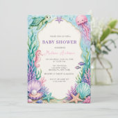 Invitation Baby Shower Sous Les Mers (Debout devant)