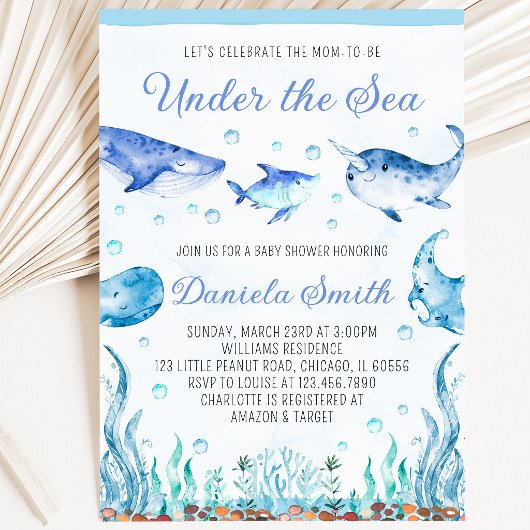 Invitation Baby Shower Sous les Mers